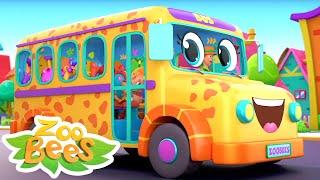 The Zoo Bus Song | Wheels On The Bus Go Round & Round | Nursery Rhymes & Baby Songs with Zoobees