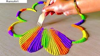 2 Quick & Beautiful Rangoli Design for Beginners – Festival Special! RanuArt Rangoli