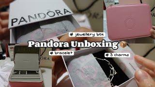 Pandora Unboxing  | Pandora ME Link Chain Bracelet + 3 Charms  | Pink Pandora Jewellery Box 