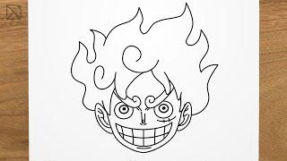 How to draw LUFFY Gear 5 - Joy Boy (One Piece) step by step, EASY