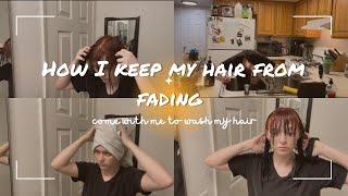 How I keep my vivid hair from fading! | wash my vivid two colored hair with me!