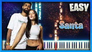 Zhamira Zambrano & Jay Wheeler - Santa | EASY Piano Tutorial by OCTOBER