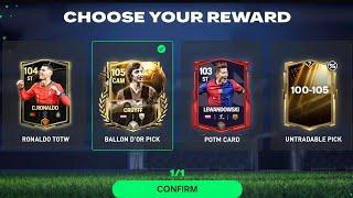 OMG!! NEW 100-105 RATED EXTRA TIME PICK FC MOBILE 25 | FREE TOTW RONALDO & POTM EXCHANGE FC MOBILE!