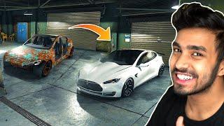 RESTORATION TESLA ELECTRIC CAR FROM JUNKYARD