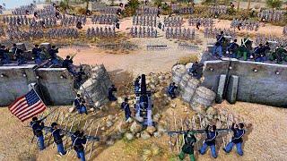 I built the Largest CIVIL WAR Fort Walls vs CONFEDERATE ARMY! - Men of War: BITFA Mod