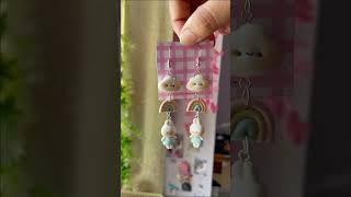 Clay earrings I made this week using homemade clay #clayearrings #clayjewelry #coldporcelainclay