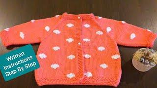 Baby Sweater Starting from neck | knit Top To Bottom Sweater| Part 1 With Written Instructions