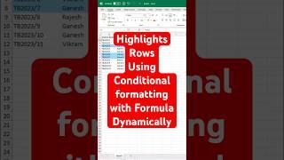 “Highlight Entire Row Dynamically in Excel – Simple Formula Trick!”