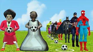 Superman vs spider-man vs challenge kicking the ball 100m to receive a reward vs joker vs venom fun