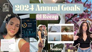 2024 Annual Goal Check In  financial goals, first quarter recap, notion