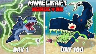 I Survived 100 Days as a DEATH SHARK in HARDCORE Minecraft