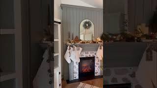 My Christmas fireplace makeover! Shop from the link in my bio! #fireplacemakeover #christmasdecor