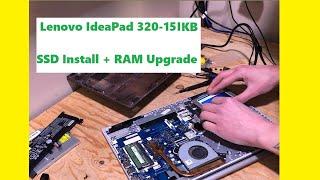Lenovo IdeaPad 320-15IKB SSD Install + RAM Upgrade [tutorial]