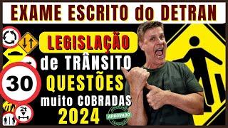 EXAME do DETRAN 2024. SIMULADO da PROVA de LEGISLAÇÃO do DETRAN 2024. PERGUNTAS do TESTE TEÓRICO.