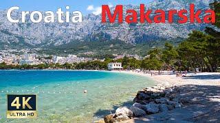 Makarska Dalmatia Croatia  4K Beach and Promenade Walking Tour