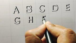 How to write 3d shadow letters | Capital letters A-Z in 3d Shadow lettering