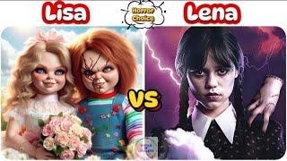 Chucky doll  Vs Wednesday Addams  || Lisa Vs Lena #lisa #lena #viralvideo