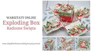 Exploding Box Radosne Święta warsztaty online Olga Bielska Warsztaty Artystyczne Scrapbooking