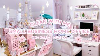 CLEAN WITH ME | SMALL BUSINESS HOME OFFICE IN ALASKA | ASMR WITH CUTE MUSIC