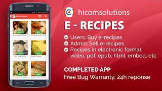 Android Demo - E-Recipes: sell your online recipes, Script, Source Code for Sale