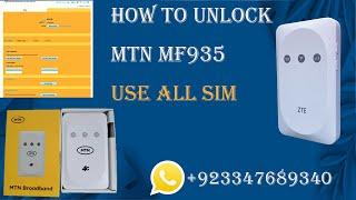 How to unlock MTN MF935||ZTE MF935 unlocking||100 %Working