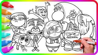 Coloring Pages INSIDE OUT 2 / Easy Drawing Tutorial Art. How to color Inside Out 2 characters