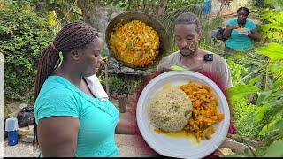 CURRY CARROT & SALTFISH served with COCONUT STRING BEANS RICE EPIC!