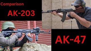 The AK-203 and AK-47 are both assault rifles.