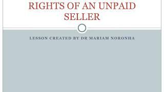 Rights of an unpaid seller