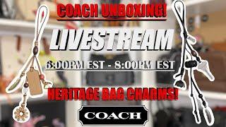 LIVESTREAM COACH UNBOXING! *Coach Heritage Bag Charms Are Here!*