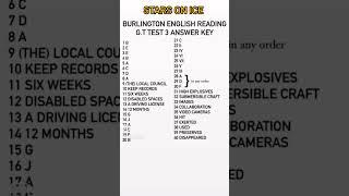 BURLINGTON VOLUME 1. TEST-3 Stars on ice reading answers || SUMPUN IMMIGRATION