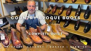 Comparing English Country Brogue Boots: Trickers Stow vs Cheaney Tweed C R vs Barker Calder vs ….