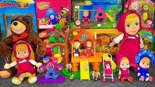 91 Minutes Satisfying with Unboxing Cute Masha and The Bear Tree House Set, Masha Colourful Dolls