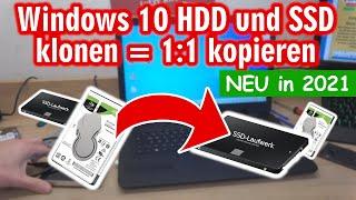 Windows 10 HDD und SSD klonen und 1:1 auf neue kopieren ️ Alle Daten und Programme umziehen