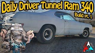 Building my Daily Driver Mopar W2 Tunnel Ram 1970 340 Plymouth Duster Pt 1 MAKING IT ALL WORK!