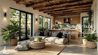 Cozy Summer Morning At Weekend With Piano Jazz | Forest Home Cafe Ambience For Relaxing & De-Stre...