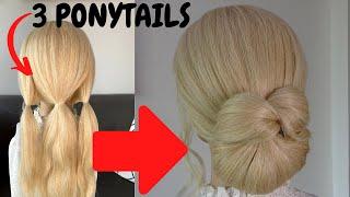 How to do EASY chignon hairstyles - quick chignon hair tutorial