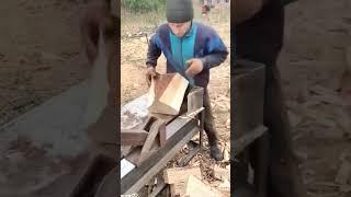 Amazing Rotary Knife Wood Splitting in Action- Good Tools and machinery Boost Work Efficiency