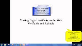 Making Digital Artifacts on the Web Verifiable and Reliable IEEE PROJECTS 2015-2016