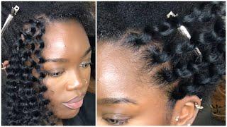 $1 BRAID-LESS Crochet illusion using braiding extension curled from scratch! | Crochet braids styles