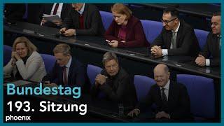 193. Sitzung des Deutschen Bundestags: u.a. mit Befragung der Bundesregierung