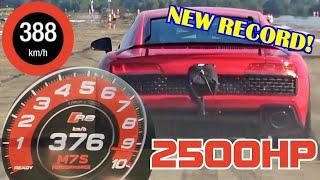 2800 HP Audi R8 V10 Big Twin Turbo - EXTREME FAST ACCELERATION 0-388 km/h