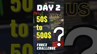 DAY 2 || 50$ to 500$ || Challenge || Forex Trading || Nikhil Trader #trading #forex #xauusd