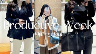 대기업 직장인 브이로그Winter Haul️출근룩•셀린느,프라다,샤넬,시티브리즈,HACIE,드에스더• 갓생브이로그 • 관리 루틴 • 겨울 코디 •겨울룩북