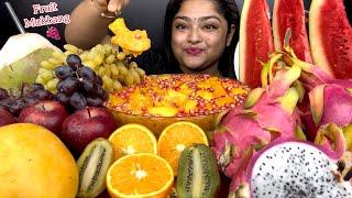 FIRST TIME ON THIS CHANNEL FRUIT MUKBANG MANGO SAGO, WATERMELON, APPLE, GRAPES, DRAGON FRUIT, KIWI