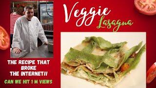 The Veggie Lasagna Recipe that broke the internet!  With homemade green spinach lasagna noodles!