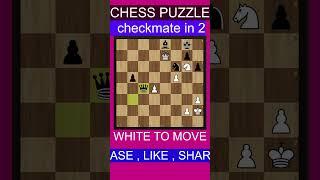 CHECKMATE IN 2  MOVES, white to play #chessstraps #CHESS , #VIRAL