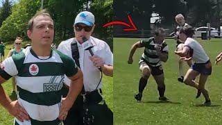 Man Dominates Womens Rugby Game