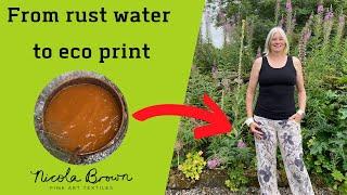 Homemade rust water (iron mordant) for eco printing