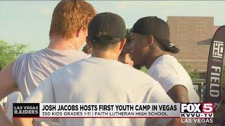 Raiders RB Josh Jacobs holds youth football camp at Faith Lutheran High School